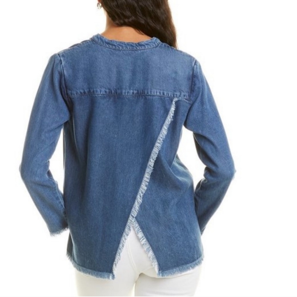 Maven West Frayed Tencel Cross Back Shirt